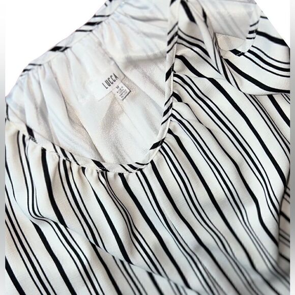 Lucca Couture Black & White Striped Dress - Picture 9 of 11